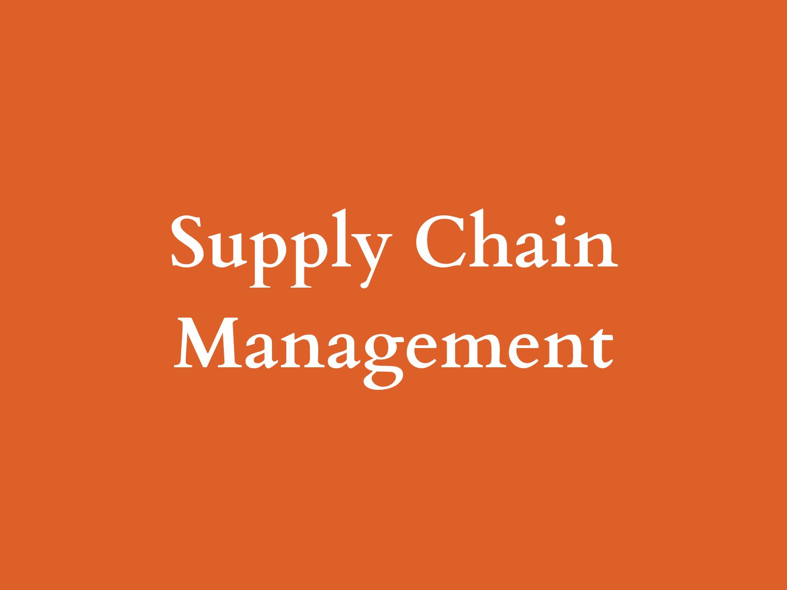 Procurement & Logistics